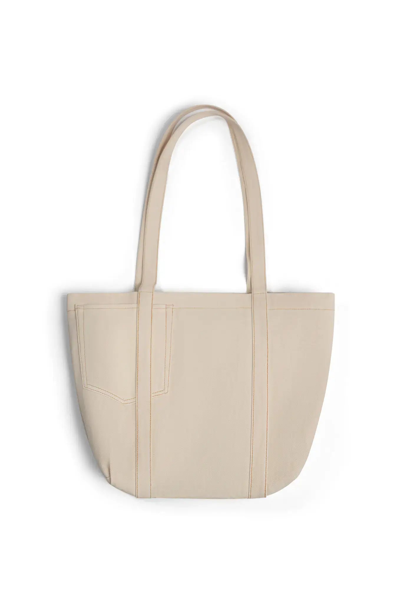 Beige tote bag on a white background