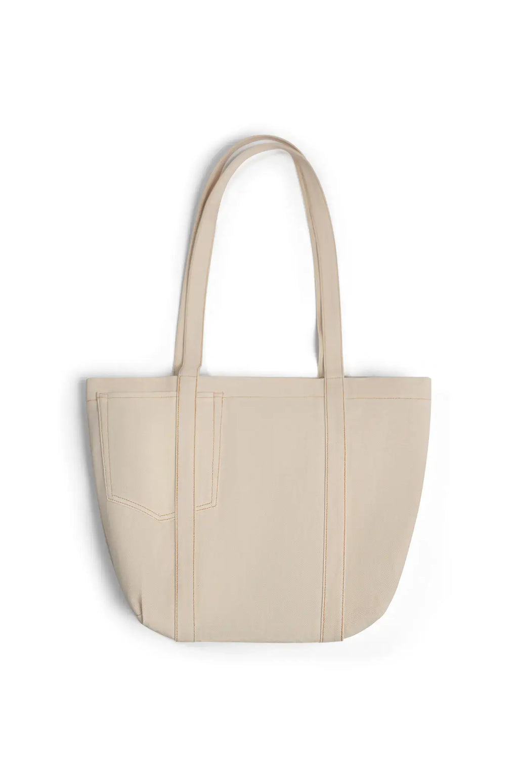Beige tote bag on a white background